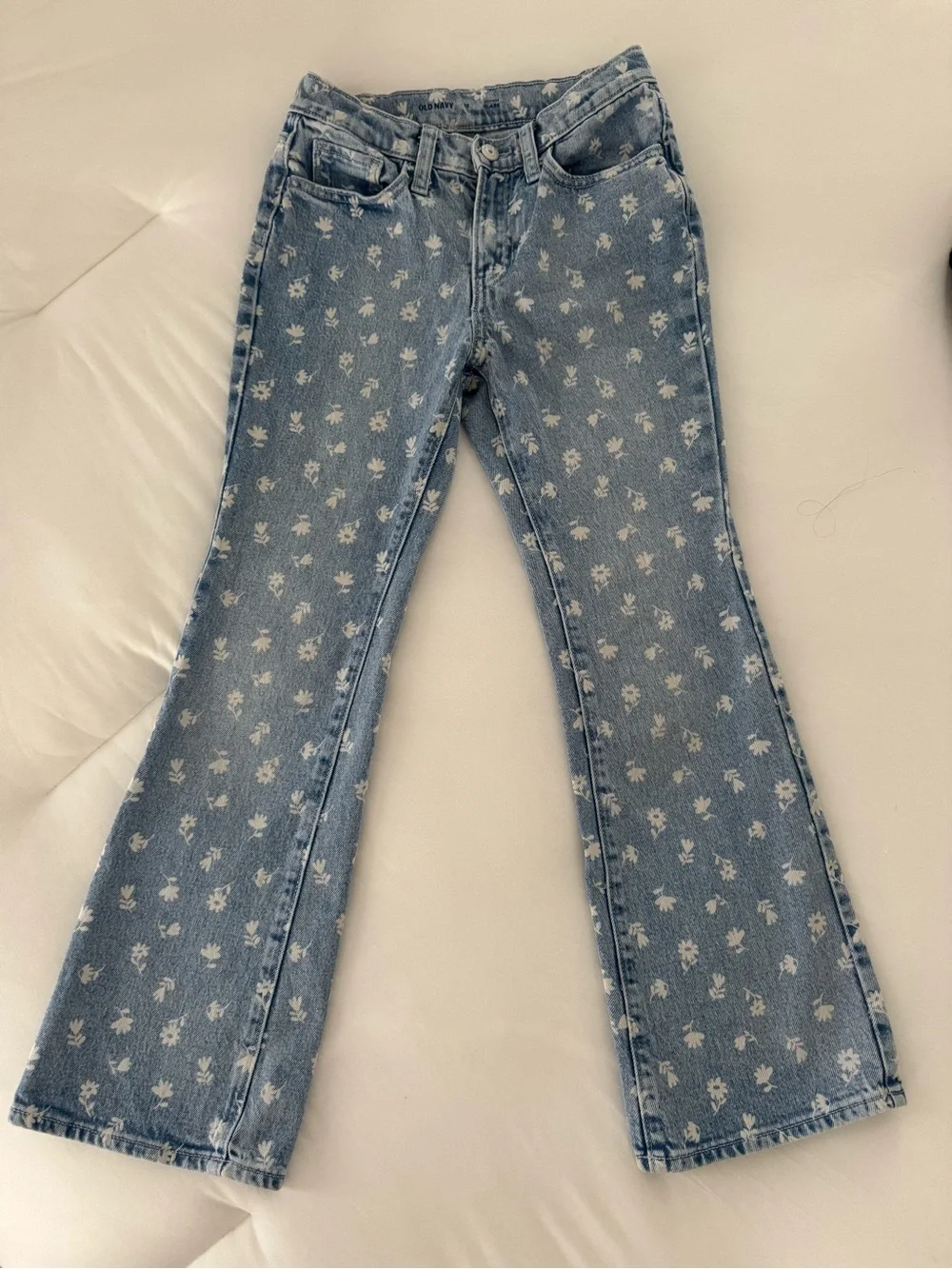 Old Navy Light Blue Floral Print Bootcut Jeans